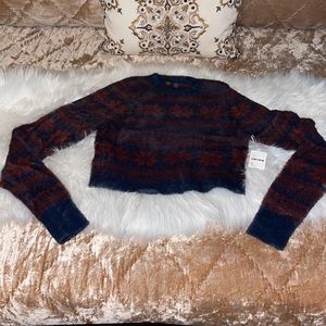 Cropped Free People Aztec sweater